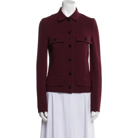 Victoria Beckham Utility Jacket in Burgundy, Size 6 - Picture 1 of 13